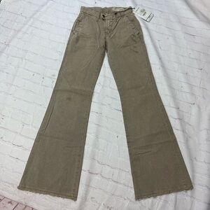 DIESEL “FLAIRLEGG” Y2K vintage Women's wide leg sand tan distressed Jeans 23 Nwt
